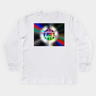 Rainbow Fire Ball Kids Long Sleeve T-Shirt